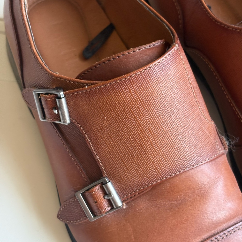 Express Men’s Double Buckle Loafer Brown Size 8 - Picture 2 of 6